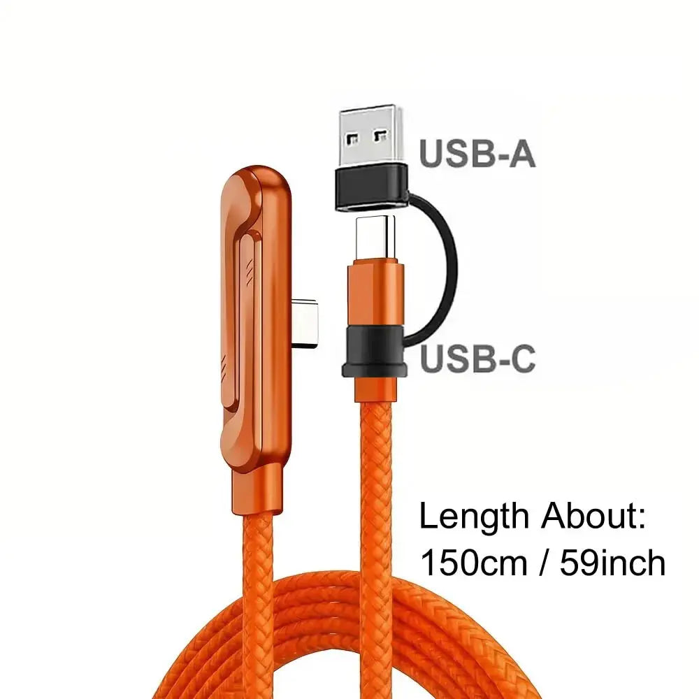 Sideways Phone Charger,Invisible Stand Charging Cable,Built In Phone Stand Charging Cord with Folding Phone Stand 2-in-1 Holder