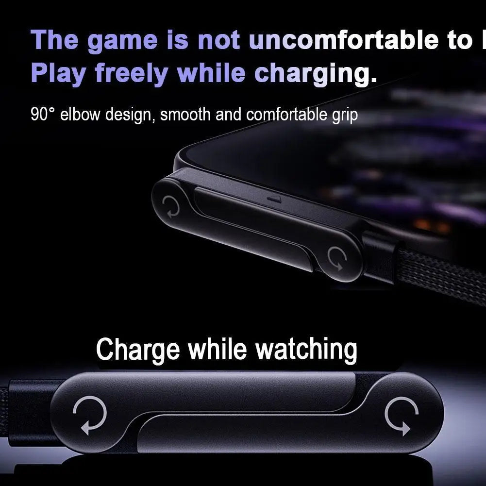 Sideways Phone Charger,Invisible Stand Charging Cable,Built In Phone Stand Charging Cord with Folding Phone Stand 2-in-1 Holder