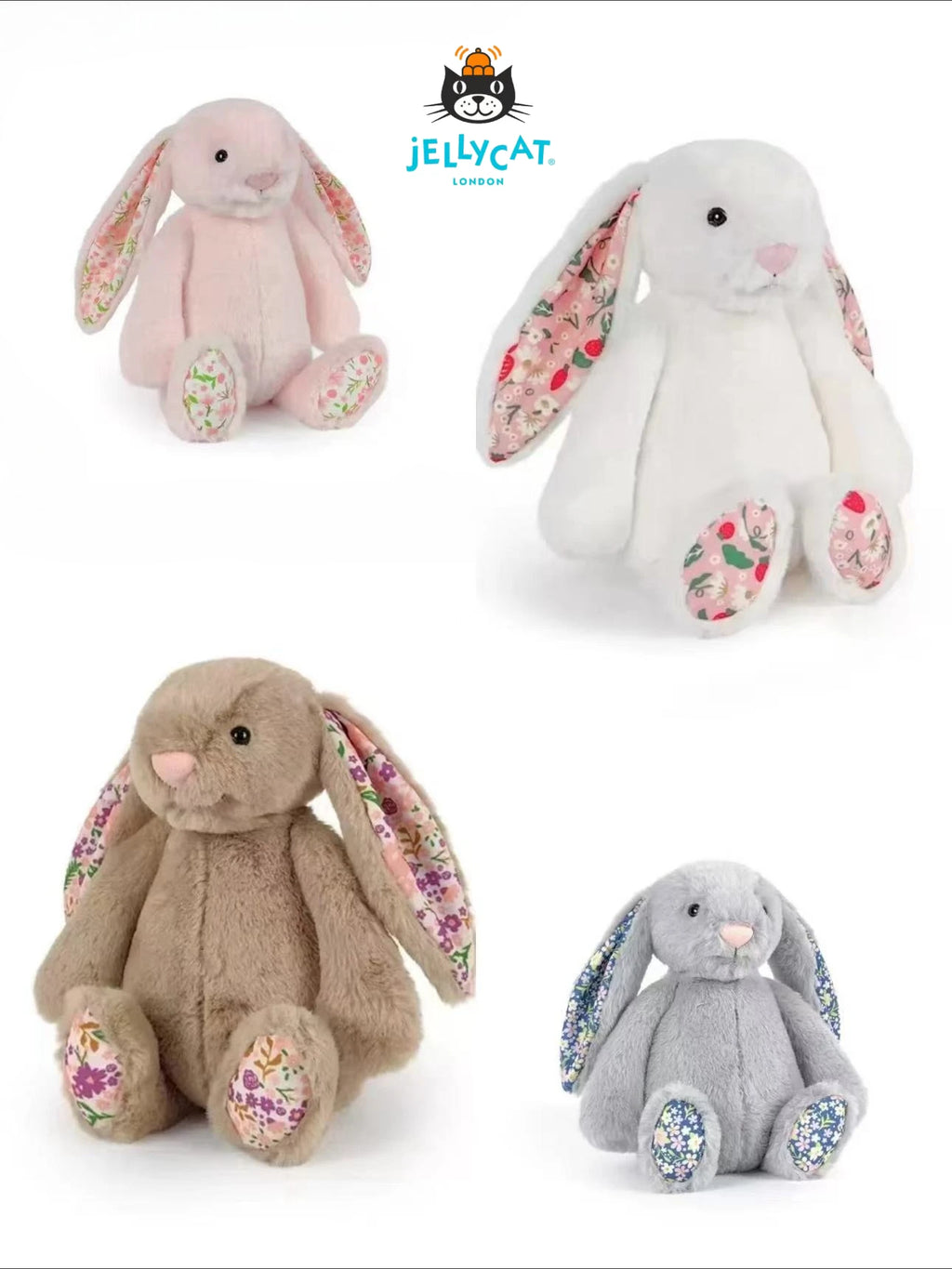 30cm Jellycat Cute Long Ears Rabbit Plush Toy Very Soft White Pink Bunny Doll Sleeping Plushies Home Decor Xmas Gifts Girl